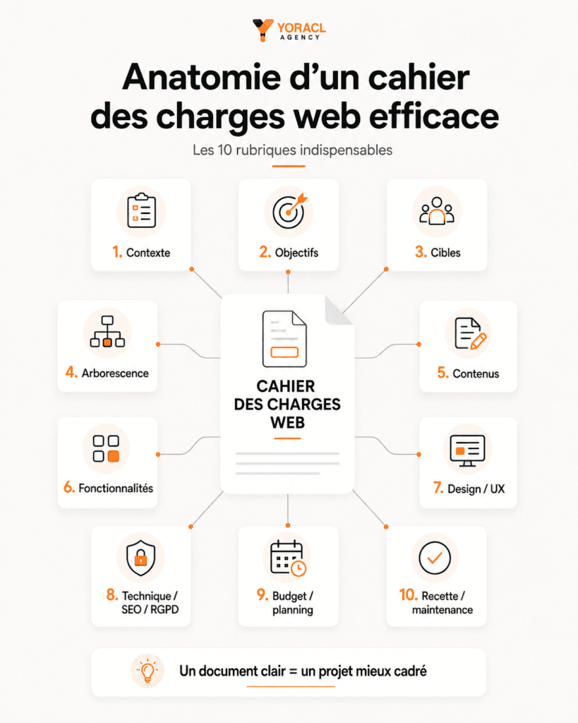 Les 10 rubriques indispensables d’un cahier des charges de site internet