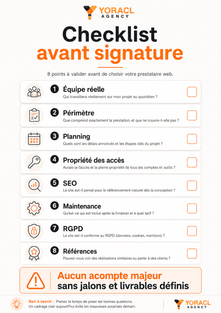 Huit questions à poser avant de choisir une agence web ou un freelance