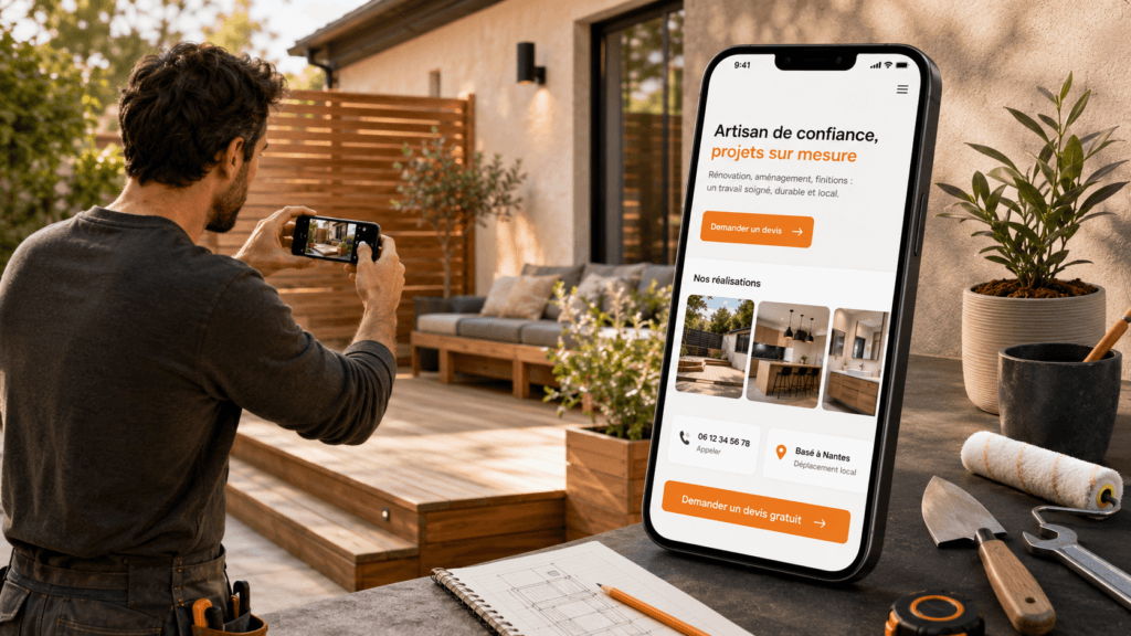 Exemple de site internet professionnel conçu pour un artisan local